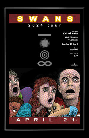 Swans 2024 Tour Poster — Civic Theatre New Orleans, Abraxas Studio